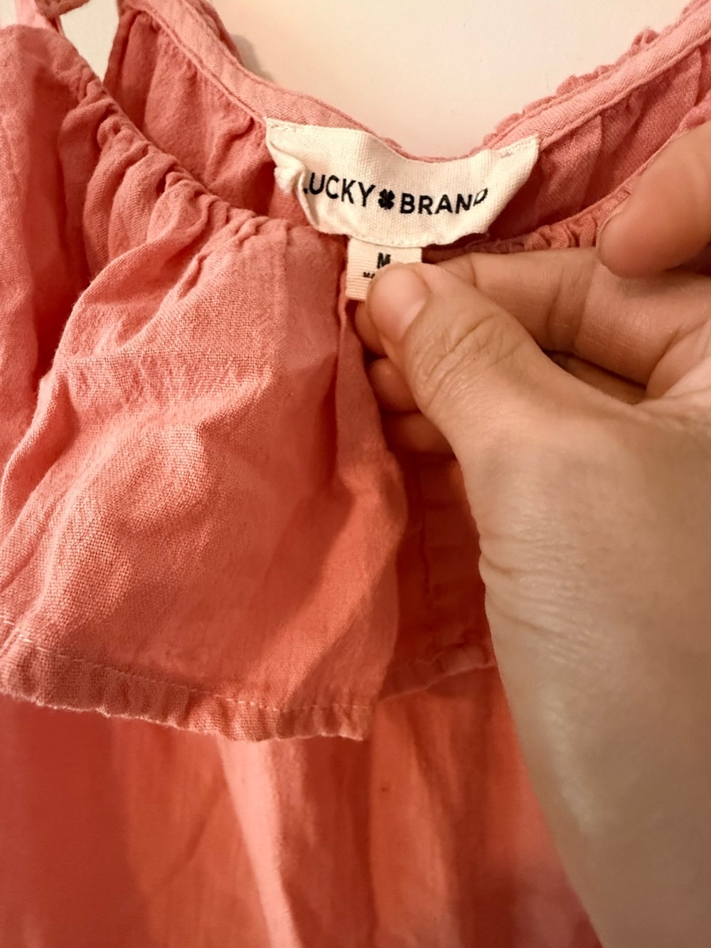 Lucky Brand Coral Tie-Shoulder Ruffle Camisole - Picture 5 of 7